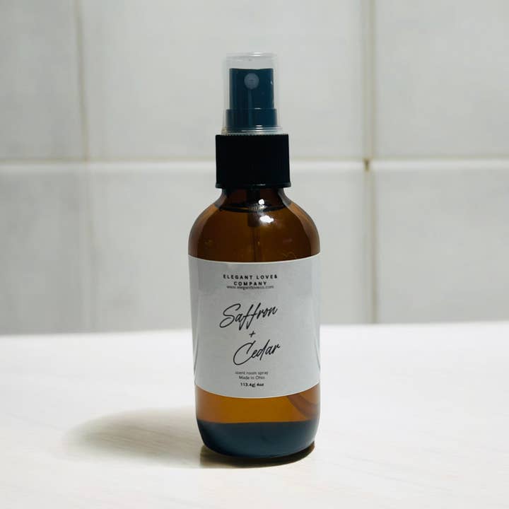 Saffron & Cedar Scented Room Spray for wholesale by Elegant Love &Co