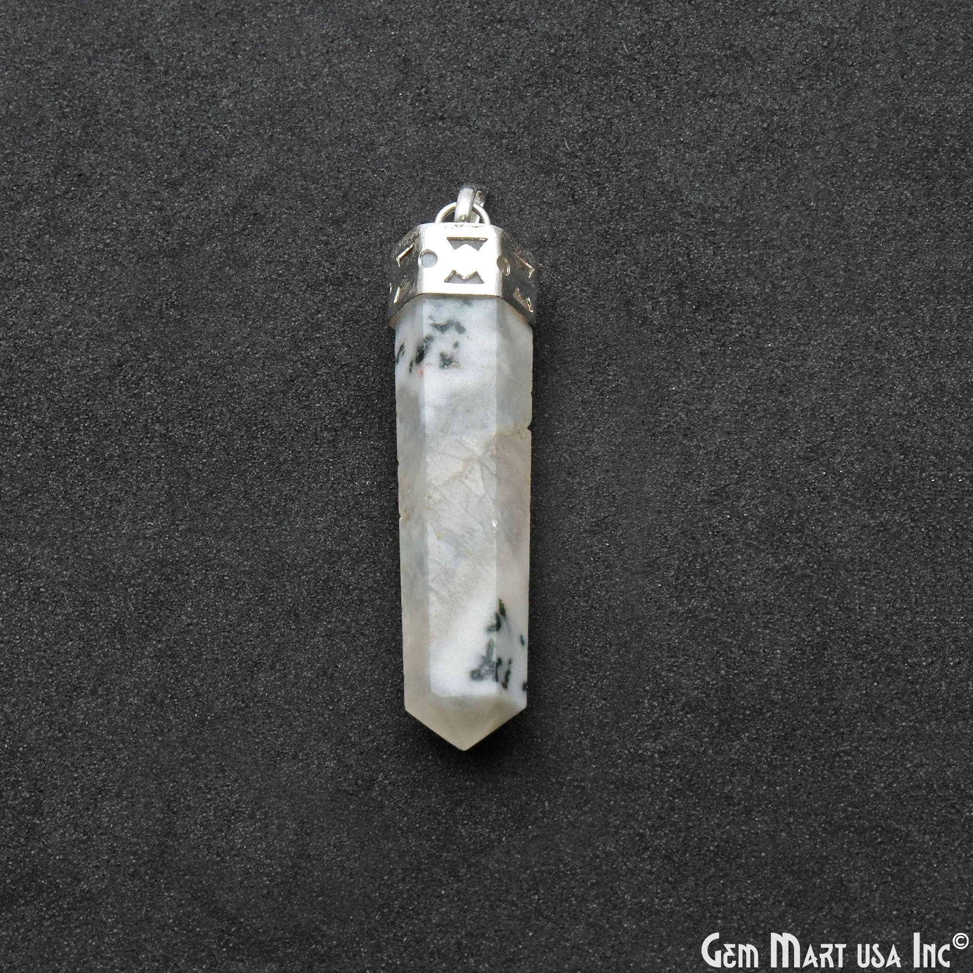 GemMartUSA – wholesale Pendant/charm necklace – DIY Healing Gemstone Silver Pencil Point Ornate Pendant 1pc32