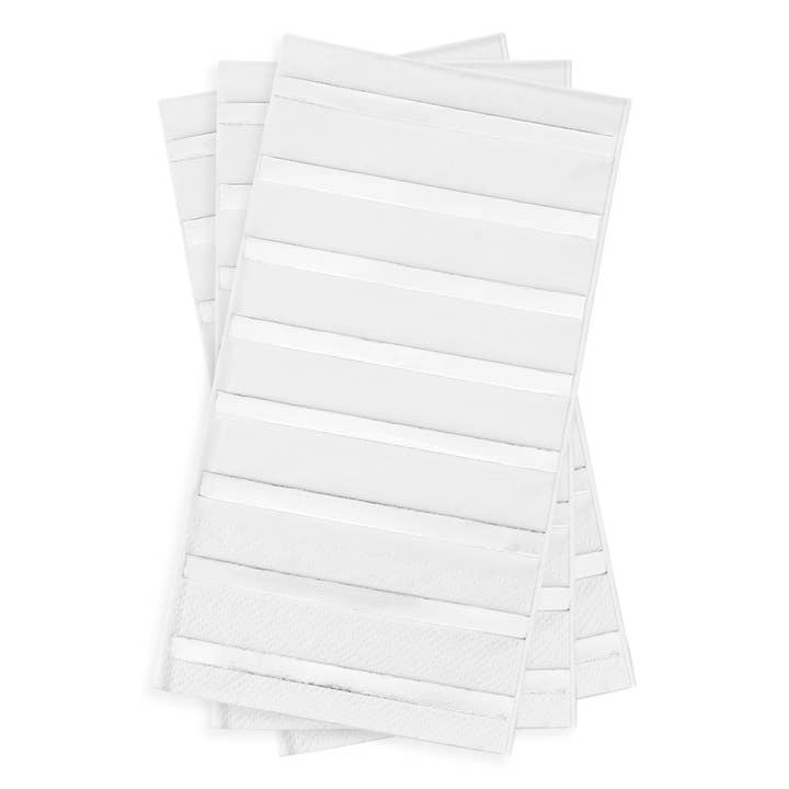 Smarty had a Party - Wholesale Disposable Napkin - White with Silver Stripes Paper Dinner Napkins - 600 pcs1