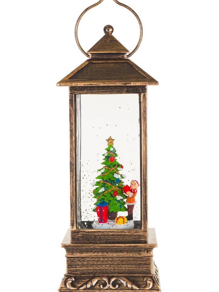 NEW-Bronze Led Lantern Snow Globe With Decorating Child for wholesale by Starlight Collection