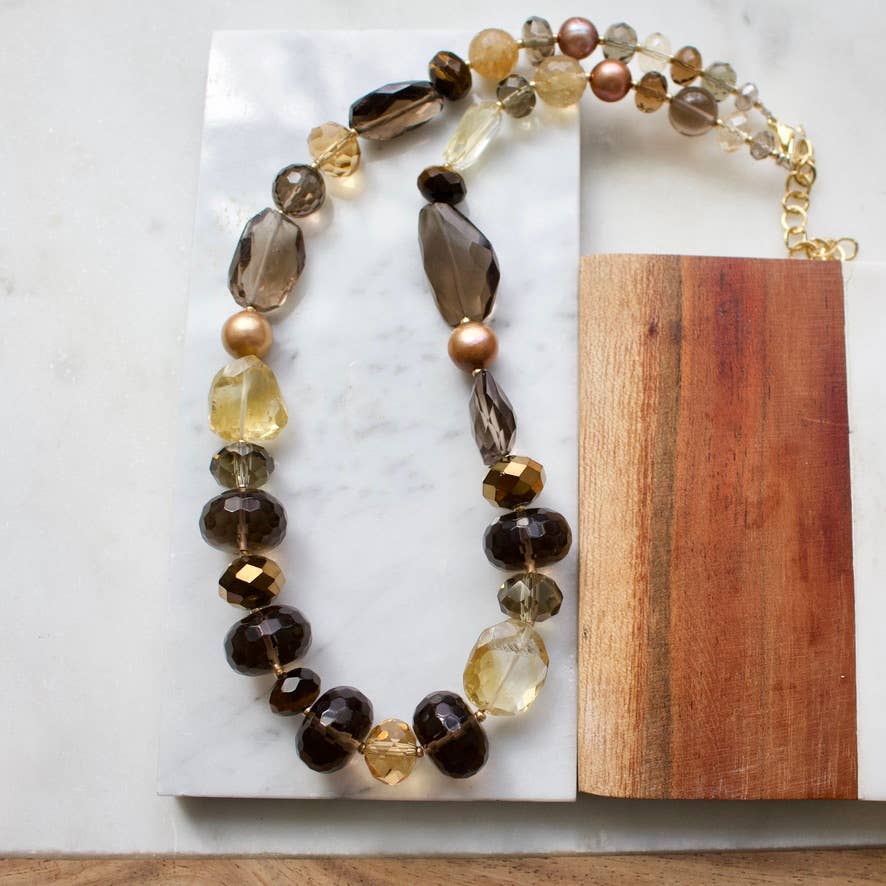 a.v. max - Wholesale Kralen/parelketting - Gefacetteerde Echte Klomp Ketting|9 kleuren5