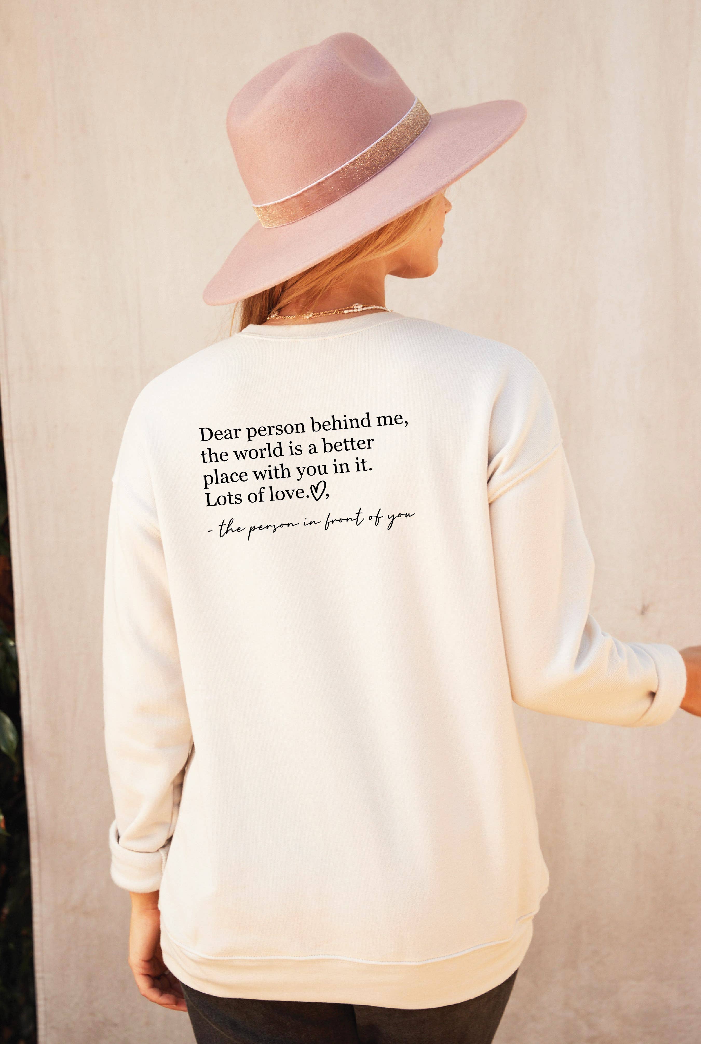 OAT COLLECTIVE - Wholesale Graphic Sweatshirt - Women's - DEAR PERSON BEHIND ME Graphic Sweatshirt3