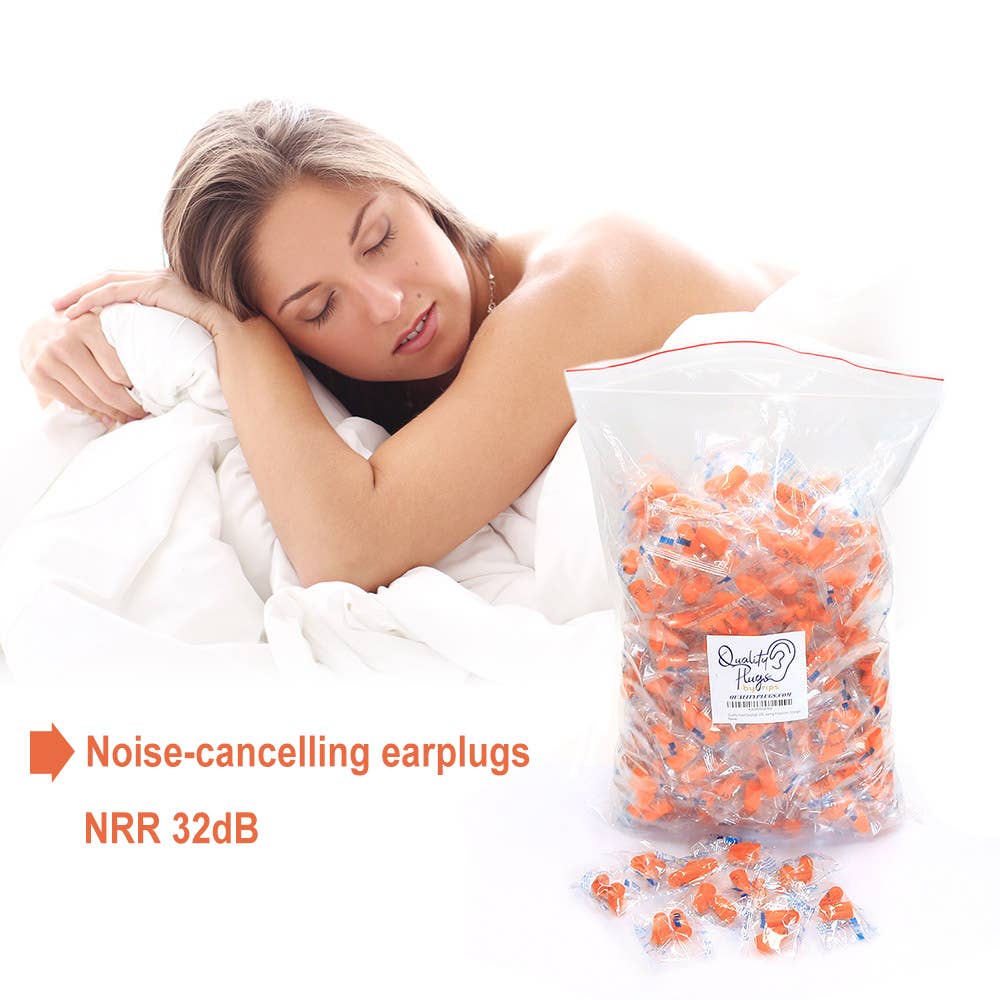 Quality Plugs - Wholesale Earplugs - 200 Pair Foam Ear Plugs Individually Wrapped NRR 32dB5