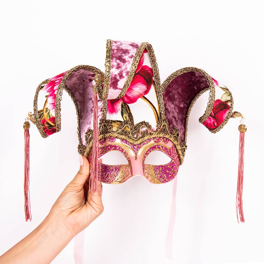 Regalmoda - Vendita all'ingrosso Costume di carnevale - Donna - Colombina Riccioli - Rosa2