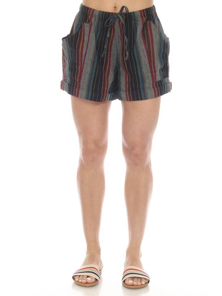 Lakhays Collection Inc. - Wholesale Shorts - Women's - Stripe Tacked Cuffs Shorts1