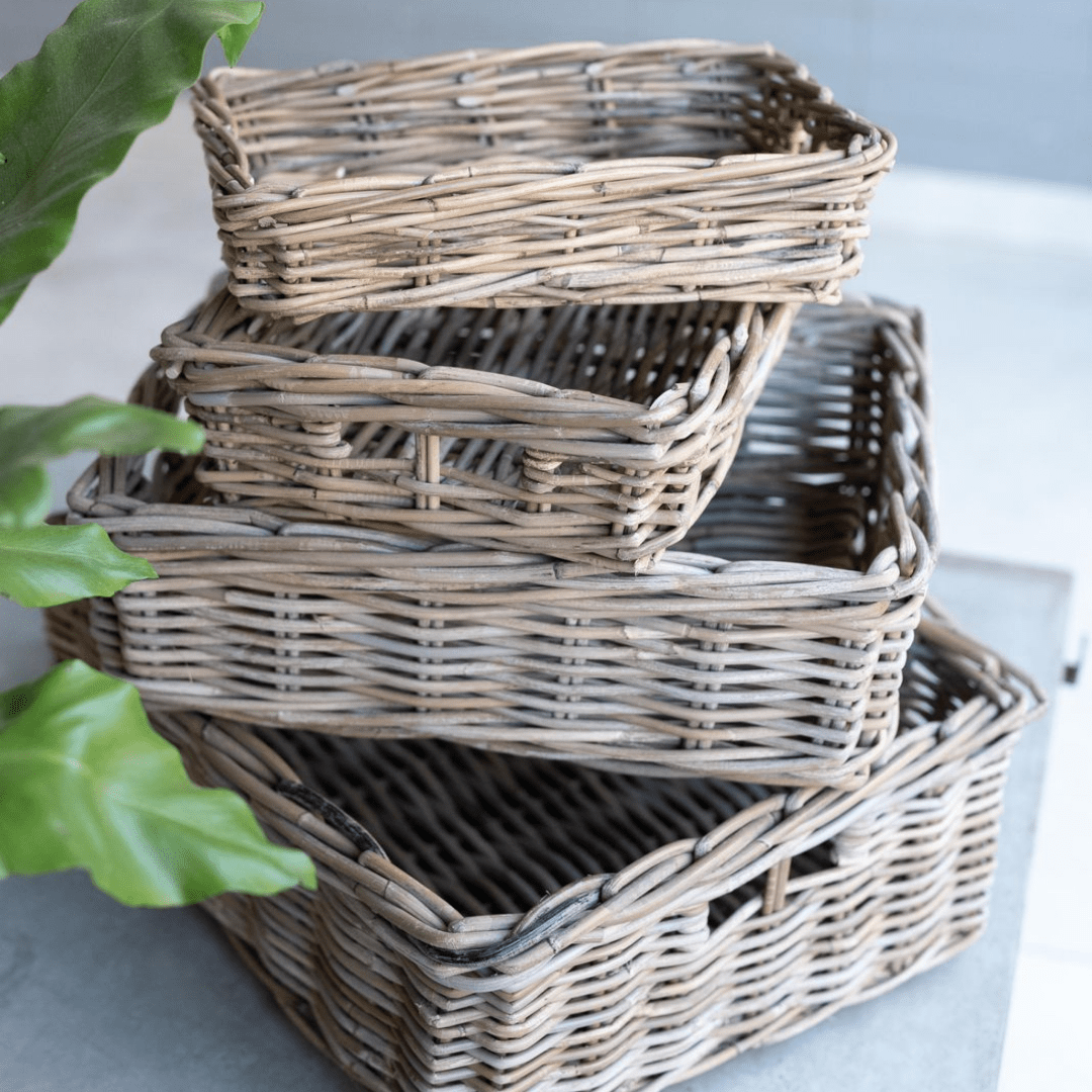 Basketly - Wholesale Decorative Tray - Rattan Rectangle Basket Tray2