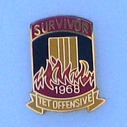 TET Survivor Pin w/1 clutch for wholesale by Military Patches & Pins