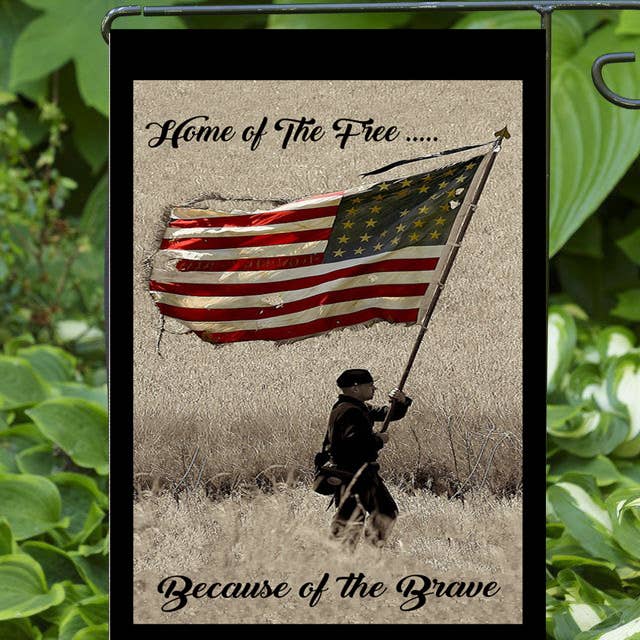 Happy Cow Lawn Decor - Wholesale Flag - Home of the Free because of the Brave Garden Flag
