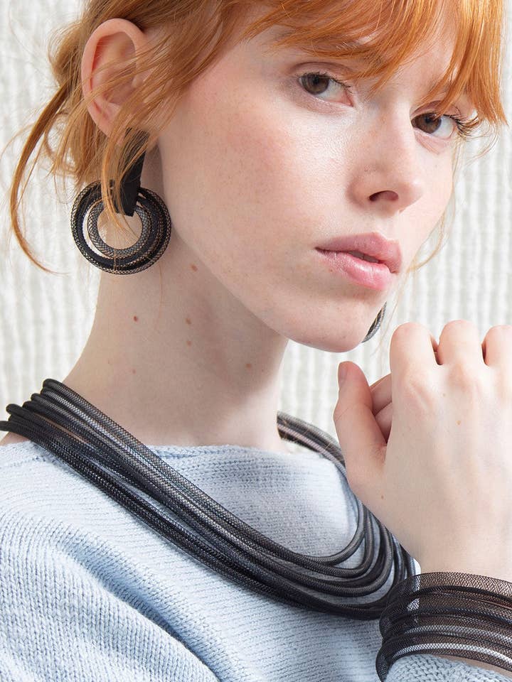 Life Circle Earrings - Black/Gray* para venta al por mayor de Iskin Sisters