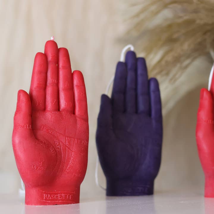 Mystical Palmistry Hand Candle 6x2in - Shaped for wholesale by Agaboo Candle