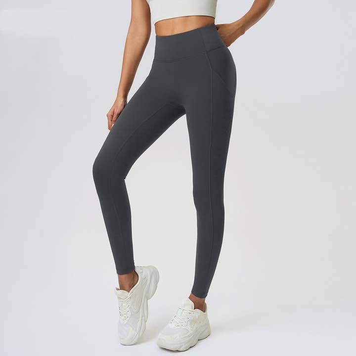 Sodalemon - Wholesale Athletic Pants - Women's - Women High-Waisted No Visible Sand Wash Yoga Jogger Pants