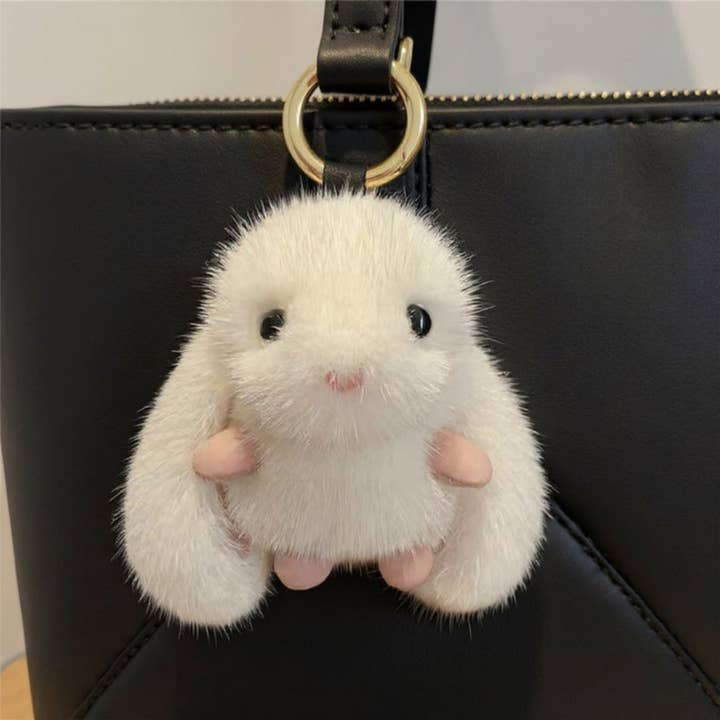 Plush Bunny Keychain with Soft Faux Fur and Gold Ring Attachment and other Purchase Wholesale keyring accessories. Free Returns & Net 60 Terms on Faire trending on Faire.