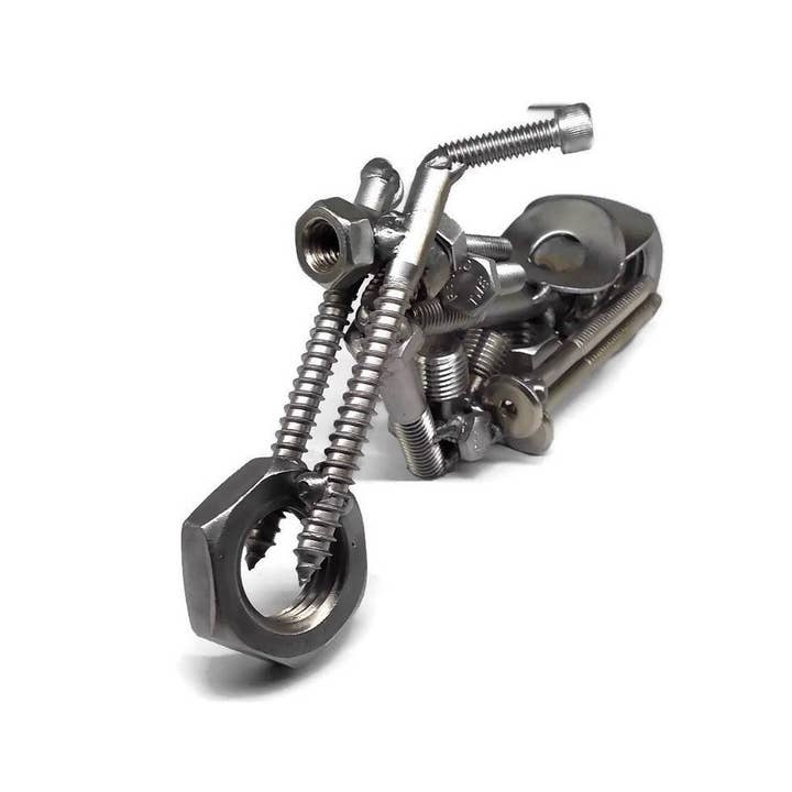 Metal Relic - Wholesale Decorative Tabletop Object - Metal Chopper Style Motorcycle3