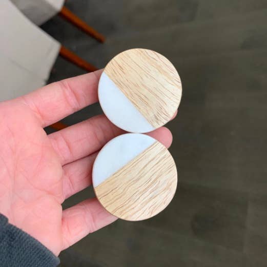 Delmar Decor – wholesale Knopp/Handtag – Vit sten och trä skåp knoppar