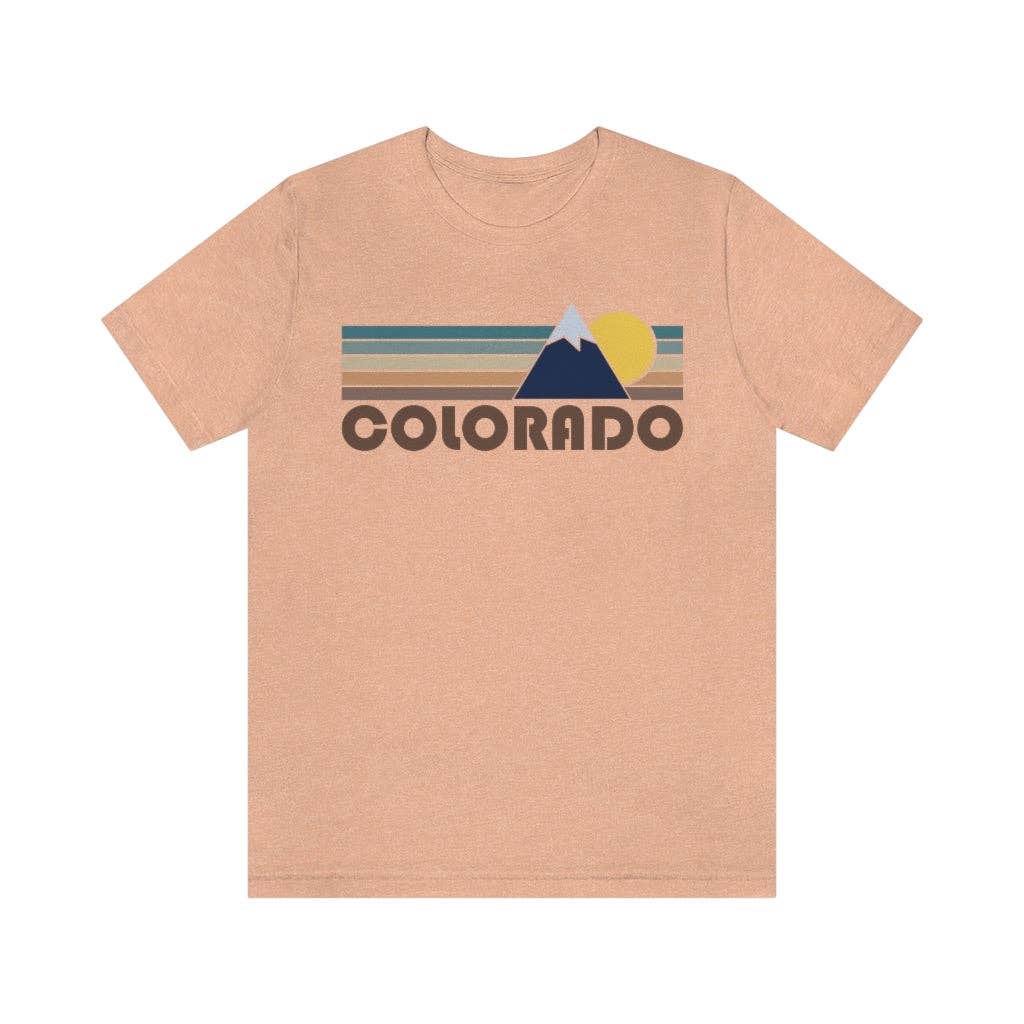 Hey Mountains - Wholesale Screen Printed T-Shirt - Women's - Colorado T-Shirt - Retro Mountain v2 Unisex Colorado Shirt3