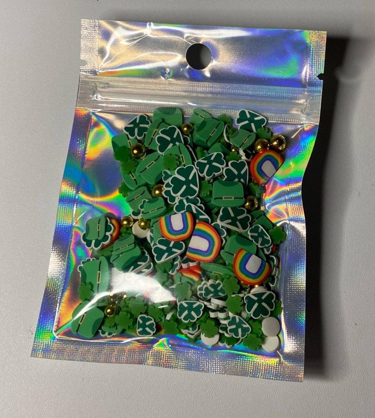 ASAP Craft Supplies - Wholesale Craft Supplies - St Patrick’s Day Polymer Clay Slices 5mm.  0.5 oz bag1