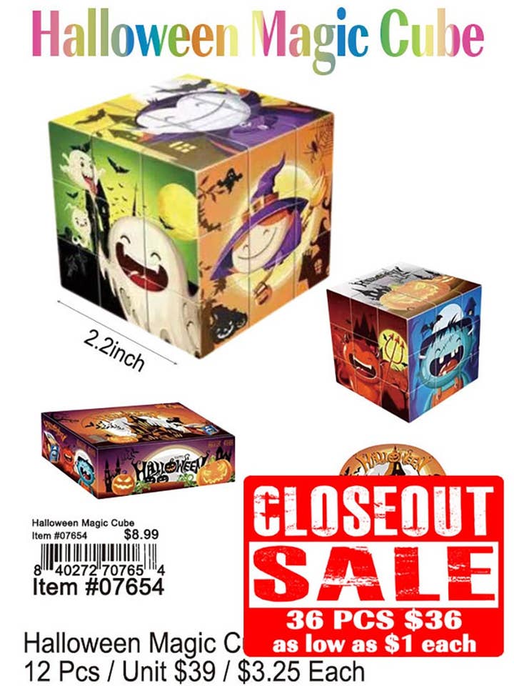 Halloween Magic Cube 36 Pcs. - Closeout . for wholesale by Puka Creations
