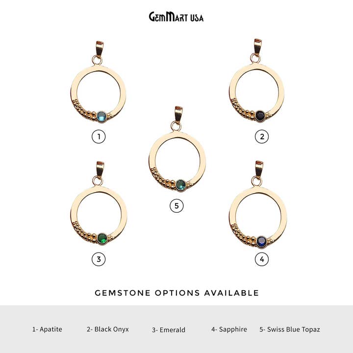 GemMartUSA - Wholesale Pendant/charm necklace - DIY Gemstone Gold Plated Necklaces Pendant for Women6
