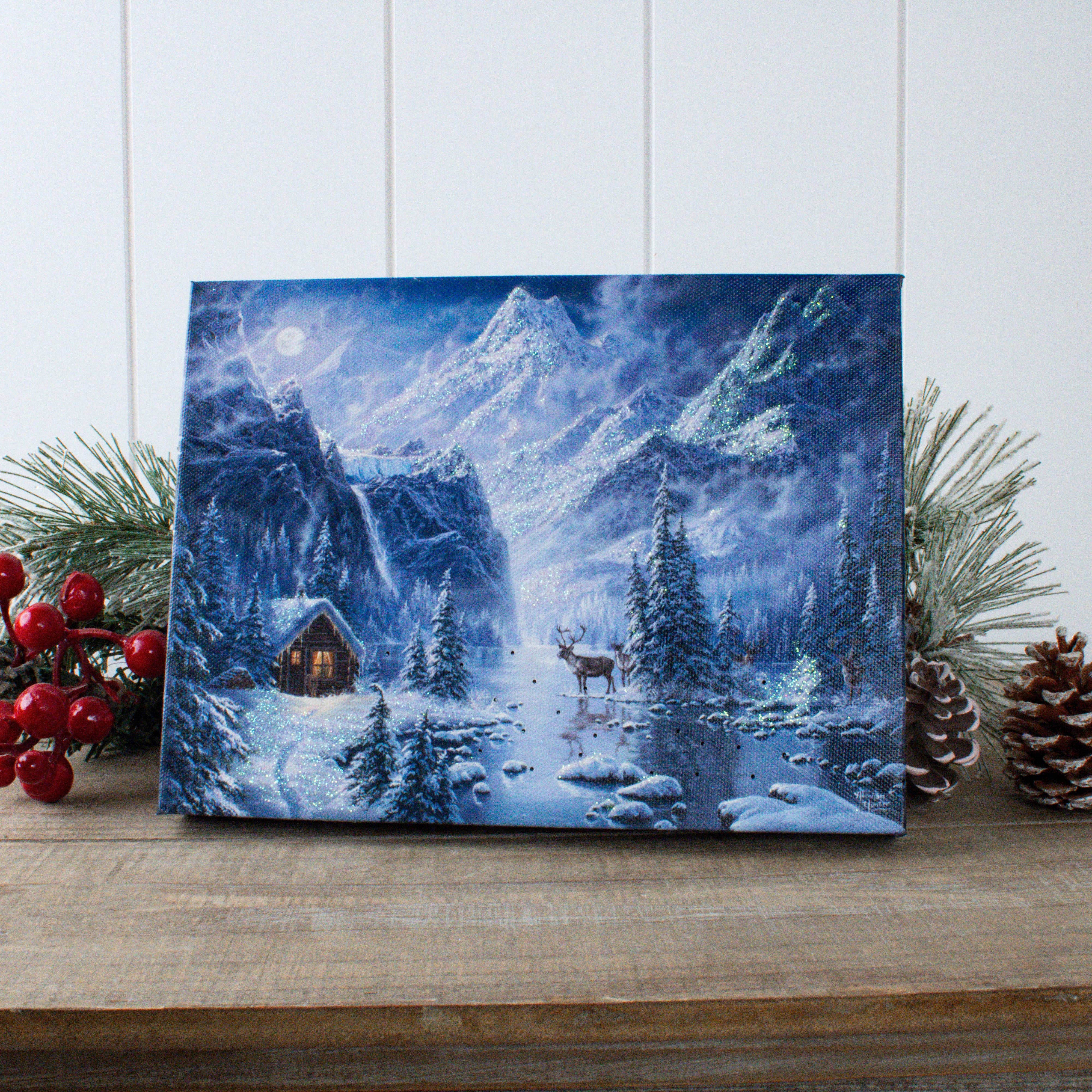 Glow Decor – Engroshandel Bordpynt – Nordic Night 8x6 oplyst bordplade lærred1