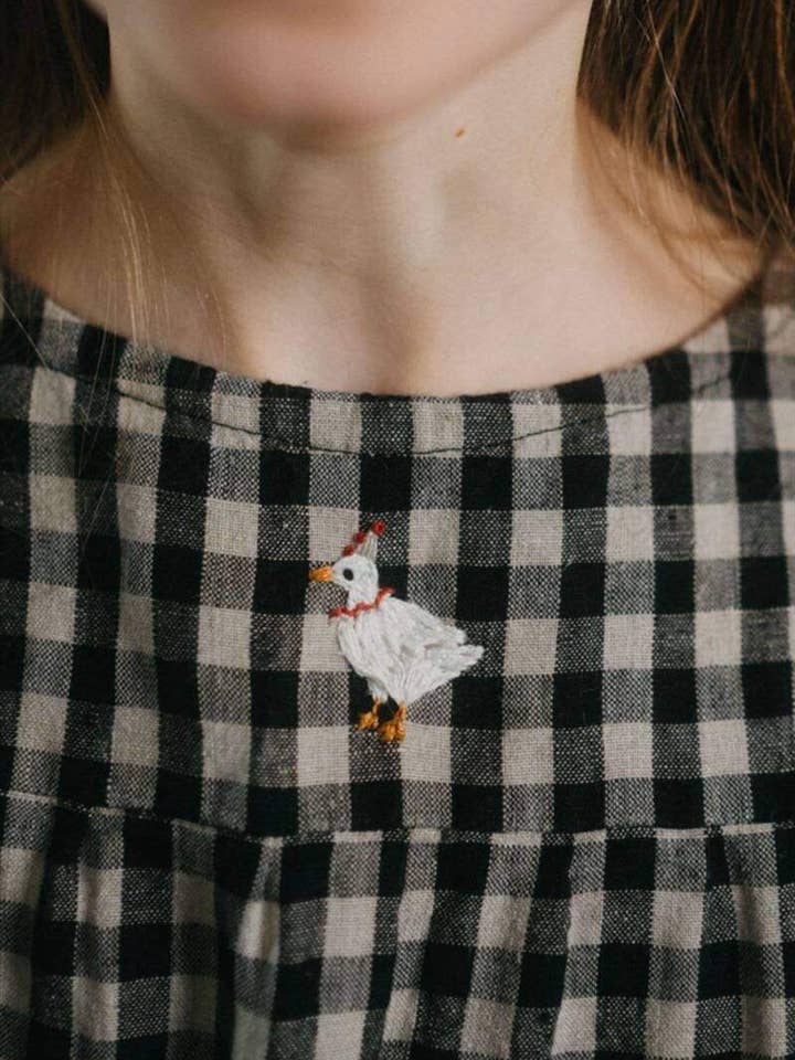 Circus Goose (3x4.2cm) | Handmade Embroidery for wholesale by La Petite Alice
