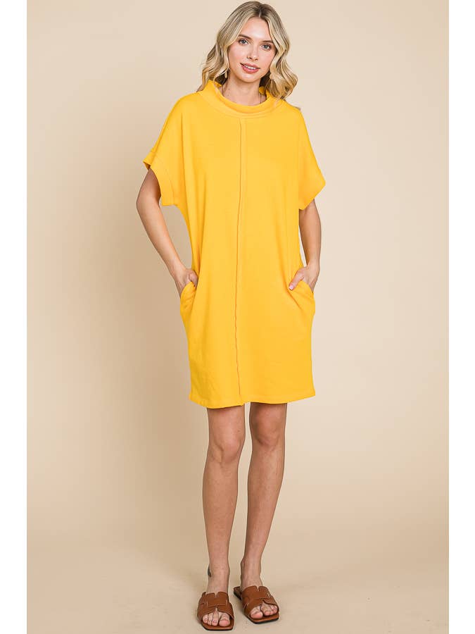 Culture Code - Wholesale Jurk - Dames - CFD1293A - LOOSE HIGH NECK OUTSEAM SHIFT JURK3