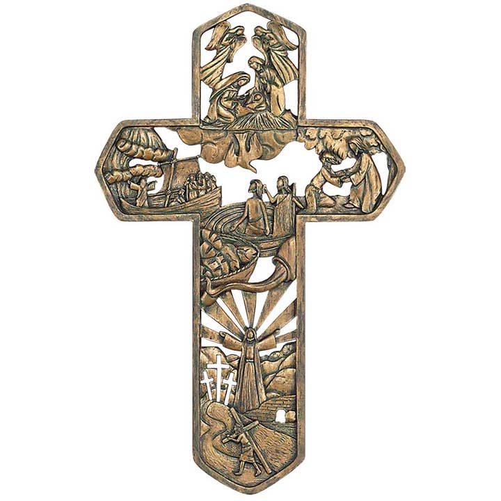 Life Of Christ Wood Look Wall Cross for wholesale by Dicksons