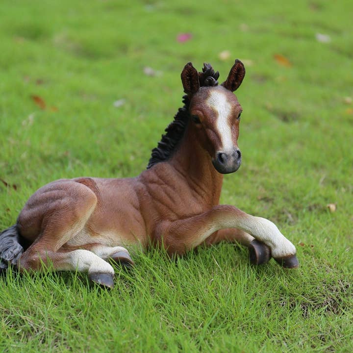 Hi-Line Gift Ltd. - Wholesale Decorative Figurine - Large Horse Colt Laying Down Statue1