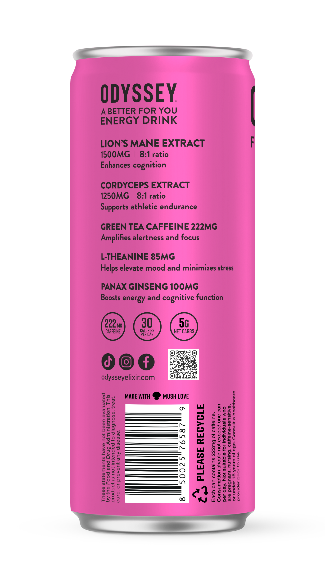 Odyssey Elixir - Wholesale Sports/Energy Drink - Pink Lemonade - Odyssey Functional Energy (222mg)3