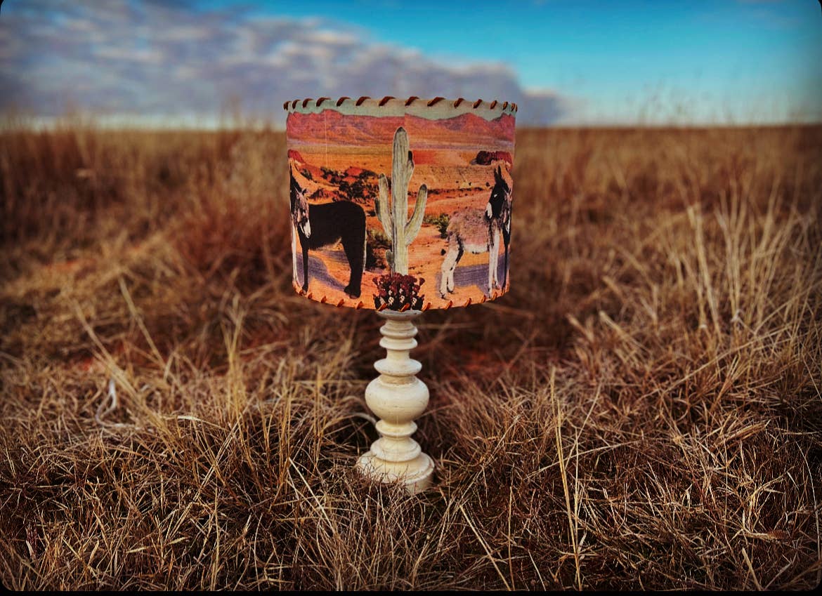 Red Dirt Ranch Clothing Company - Wholesale Lamp Shade - Lampshade Two Burros 14-inch Large1