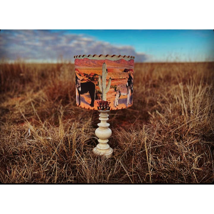 Red Dirt Ranch Clothing Company - Wholesale Lamp Shade - Lampshade Two Burros 14-inch Large1