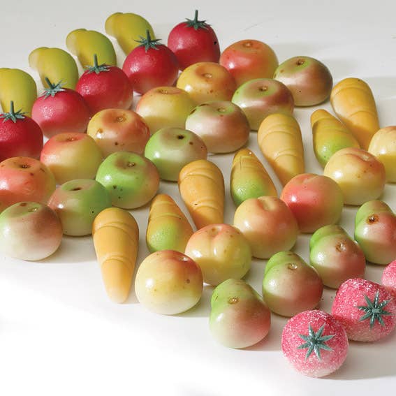 Belgium's Chocolate Source - Vente Friandises enrobées de chocolat - Massepain aux fruits en vrac Nirvana - Caisse en vrac de 74 pièces - 8 variétés.1