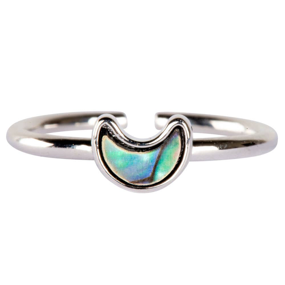 Benjamin International - Wholesale Ring met een steen/solitaire ring - Crescent Moon Abalone verstelbare ring0