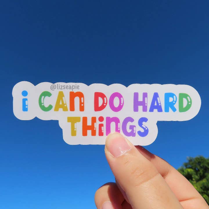Colorful I Can Do Hard Things Sticker for wholesale by lizseapie