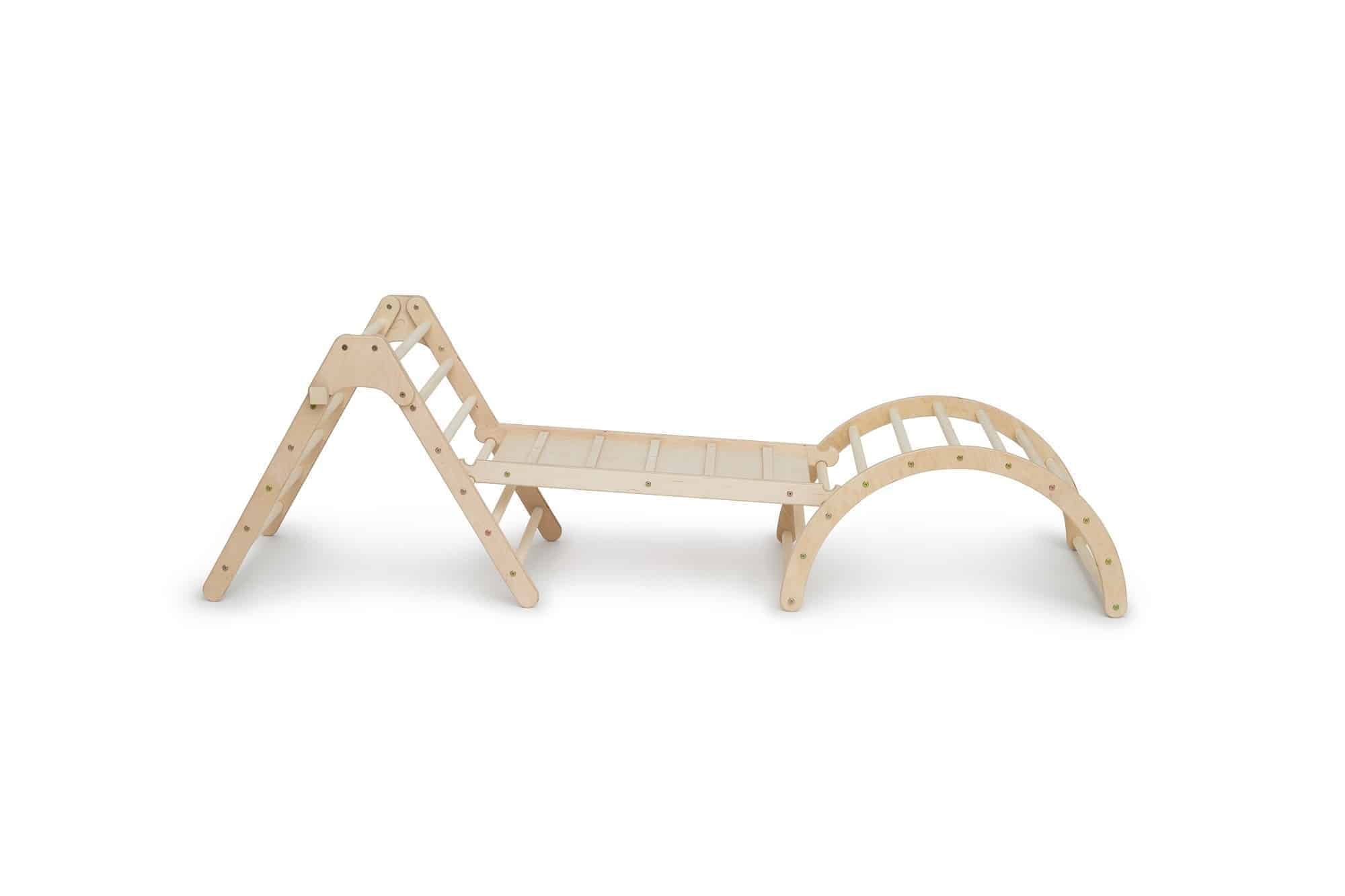 Kletterling - Vendita all'ingrosso Giocattolo in legno - Bambini - Set koalaling - triangolo da arrampicata (70 cm) con scivolo e fiocco6