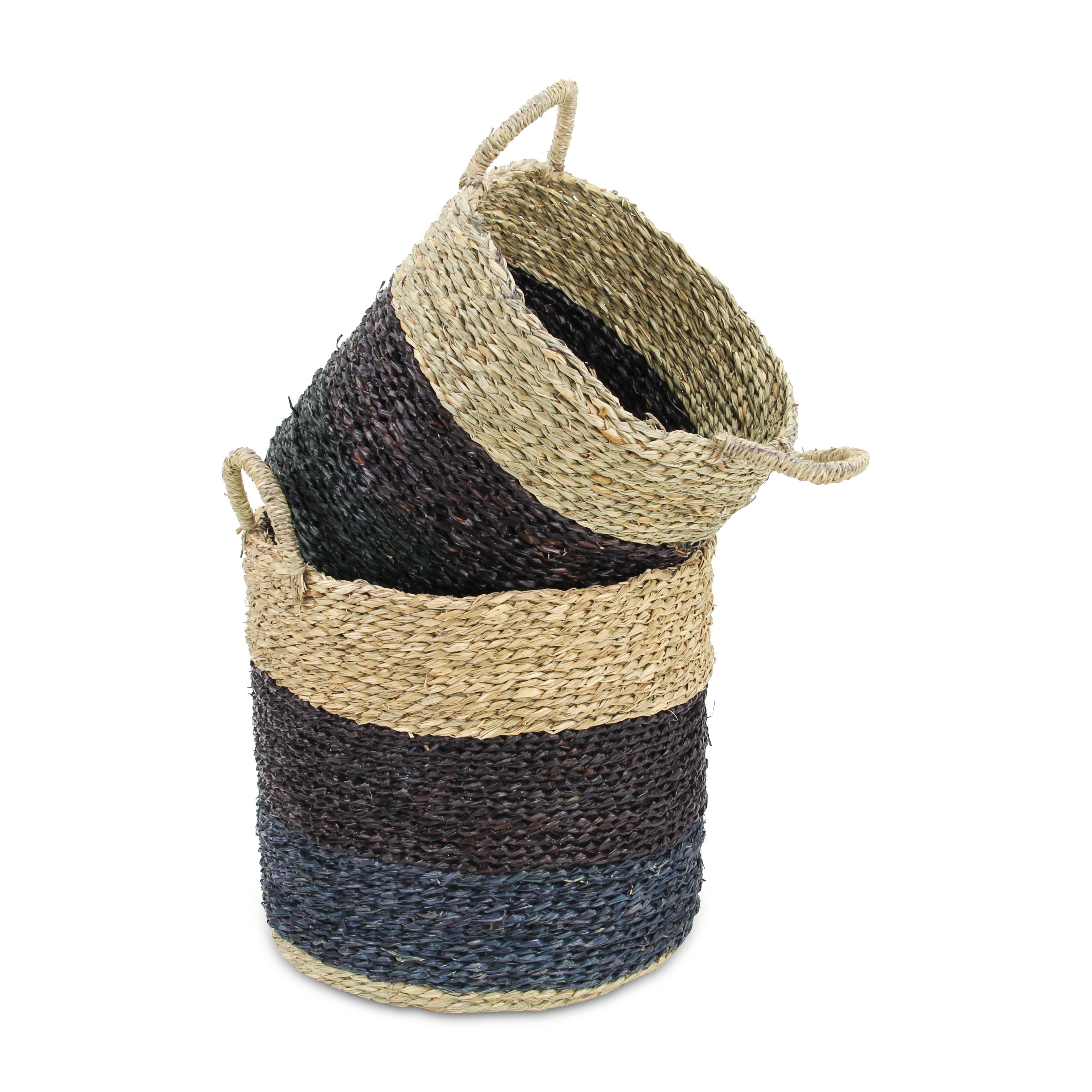 Cheungs Home Decor - Wholesale Food Gift Basket - Galla Nested Two Piece Round Tri-color Baskets4