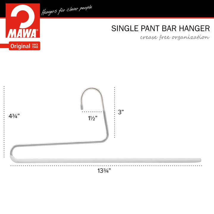 Reston Lloyd - Wholesale Clothes Hangers - MAWA, Single Pant Bar Reverse Hook (4 Colors)9