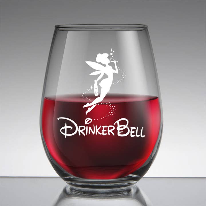 Drinker Bell - Stemless Wine Glass for wholesale by Chris’s Stuff Inc.