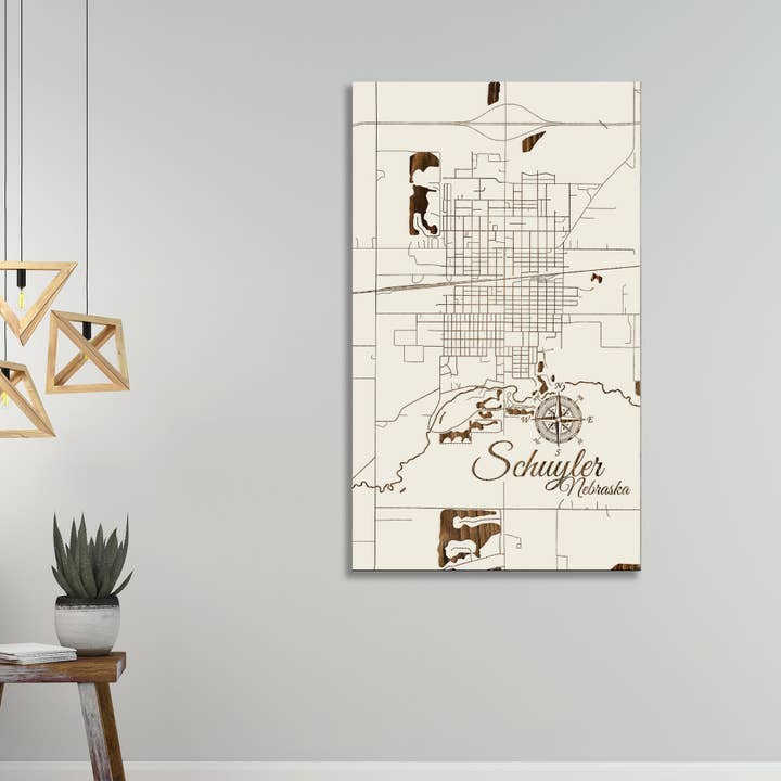 Nebraska: Schuyler Street Mostrar mapa para venta al por mayor de Fire & Pine