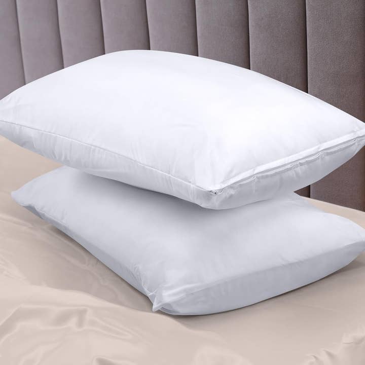 DRINKPOD LLC - Wholesale Bedding Pillowcase/Sham - Waterproof Pillow Protectors Zippered (2 Pack, White) , Zippered Pillowcases, Bed Bug Proof Pillow Encasement Covers 20 x 30 Inches