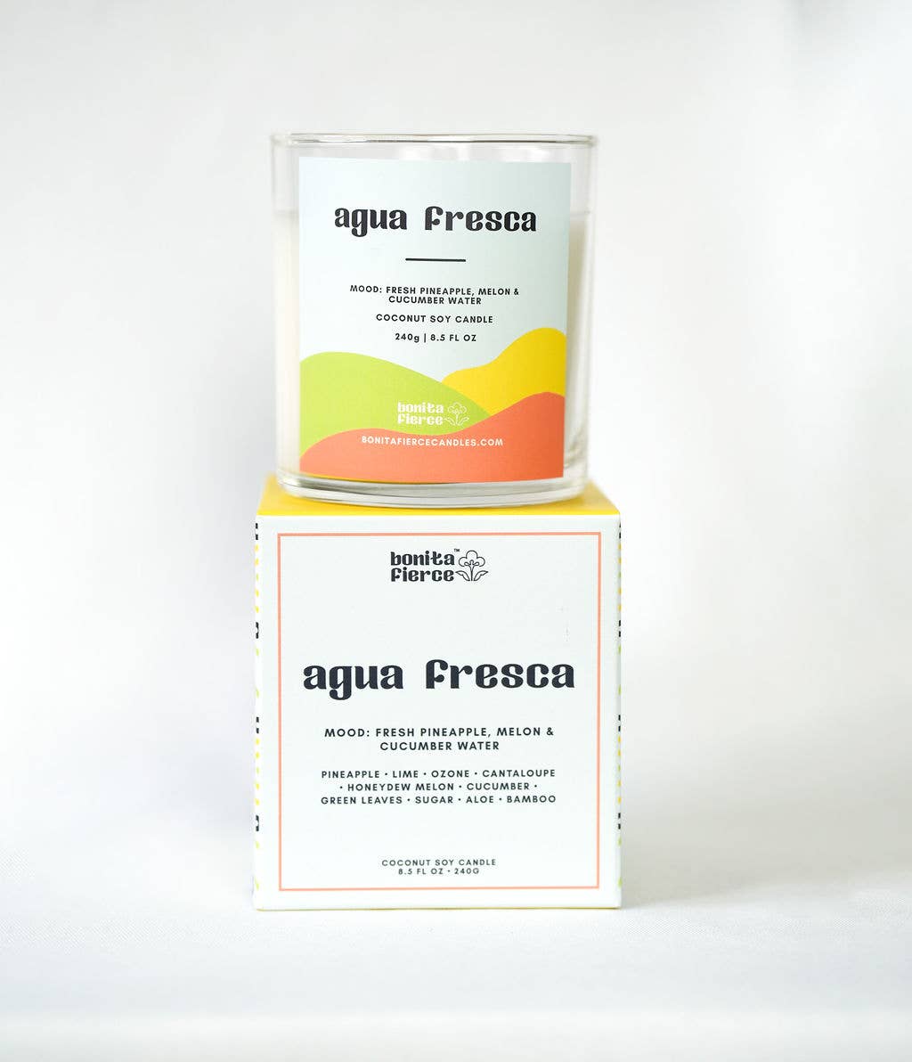 Bonita Fierce Candles - Vente Bougie en bocal - Bougie Agua Fresca | Bougie Ananas Melon & Eau de Concombre7