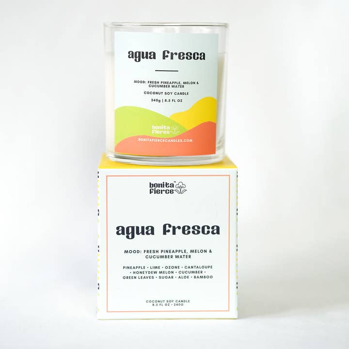 Bonita Fierce Candles - Vente Bougie en bocal - Bougie Agua Fresca | Bougie Ananas Melon & Eau de Concombre7