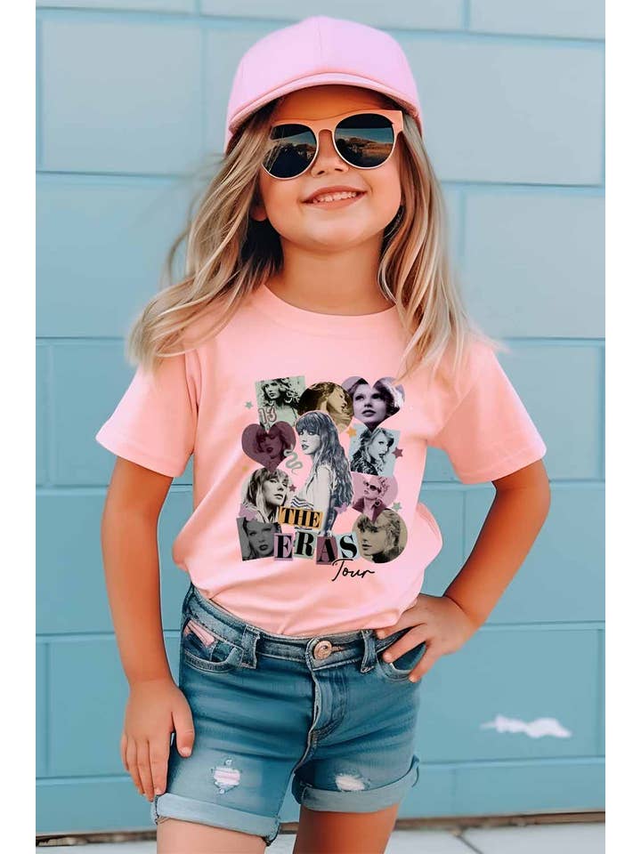 Khristee - Wholesale Screen Printed T-Shirt - Kids - Taylor Swift Heart Collage Kids Graphic Tee