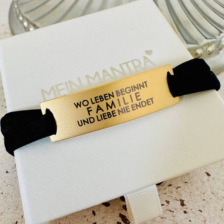 Mein Mantra – Großhandel Armband – Feel Free Armband - FAMILIE WO LEBEN BEGINNT UND LIEBE NIE ENDET