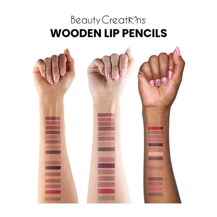 PINEAPPLE Beauty - Wholesale Lip Liner/Pencil - Beauty Creations BCWLLD Wooden Lip Pencil Display - 192pc