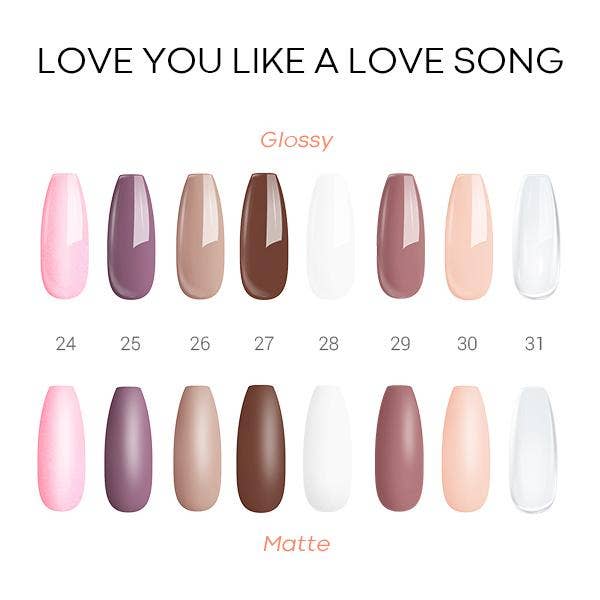 Modelones - Wholesale Nail Polish Set - Love You Like A Love Song - 8Pcs Acrylic Powder Set