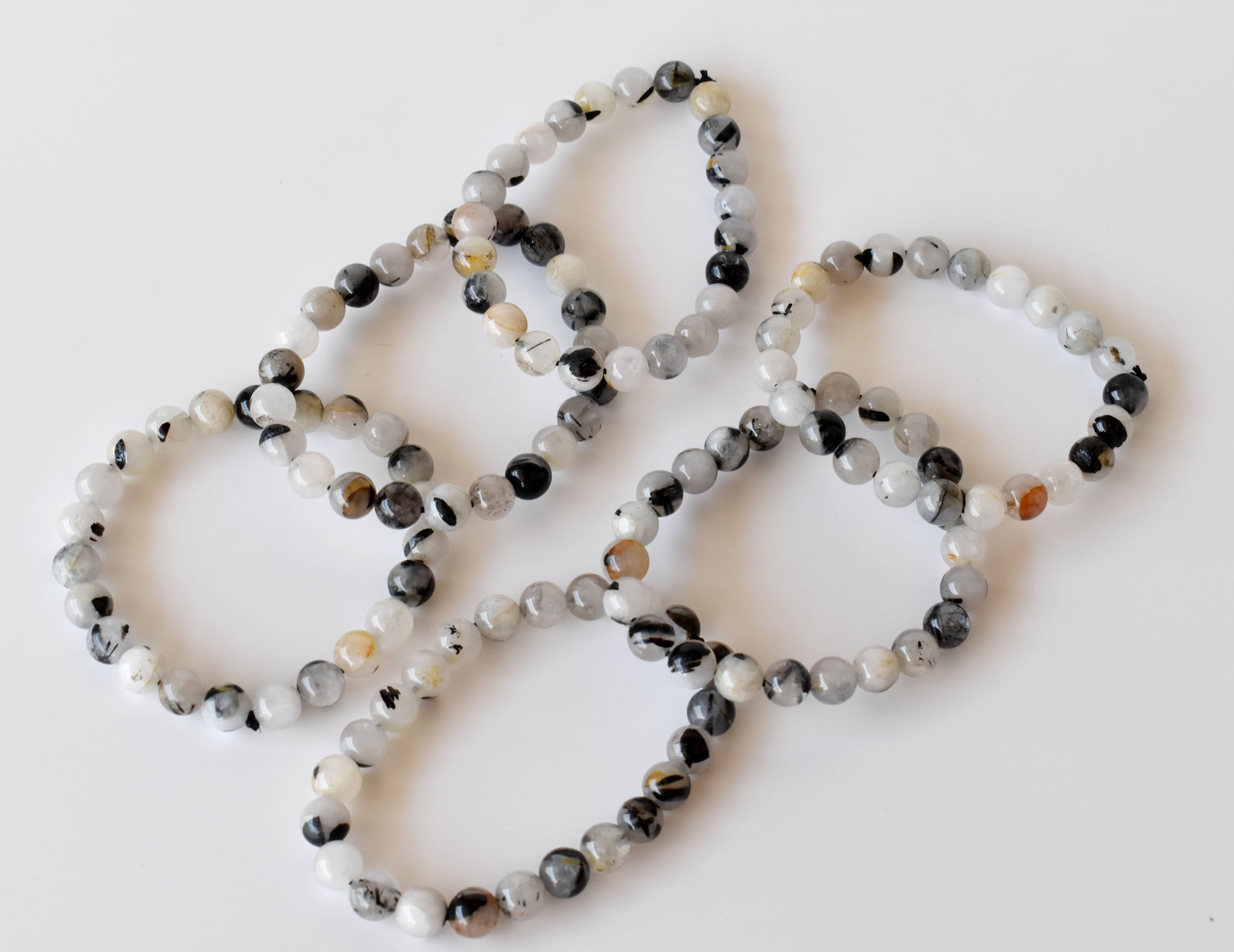 Soothing Crystals - Vendita all'ingrosso Bracciale con perline - Bracciale Curativo | Rutilo Nero | Bracciale con Pietre Preziose3