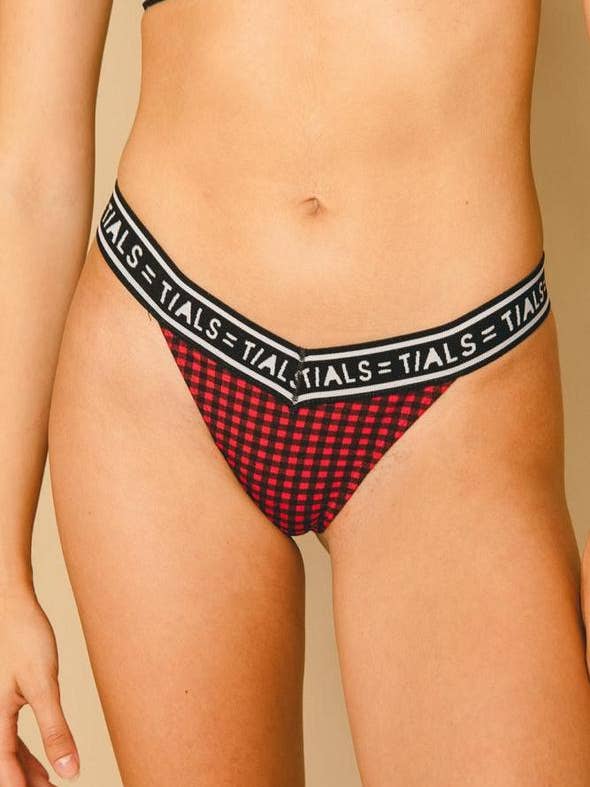 Logo Classic Plaid Thong for wholesale by THIS IS A LOVE SONG