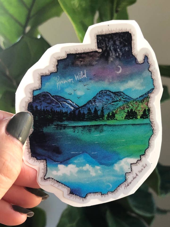 Adirondack State Park Watercolor Vinyl Decal for wholesale by S.Fenerty Art