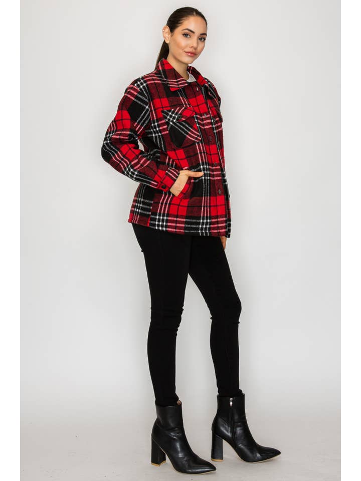 PATRONCITO USA INTERNATIONAL, INC - Wholesale Shirt Jacket/Shacket - Women's - Women Plaid Long Button Shirts Jackets (Shakets) LJ550-202515