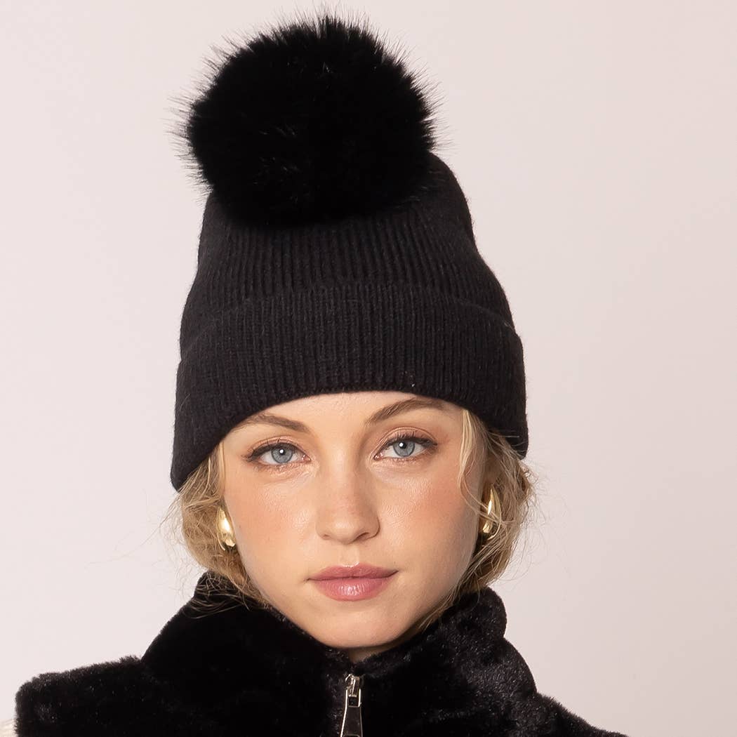 Fashion City - Vendita all'ingrosso Berretto - Unisex - Berretto invernale lavorato a maglia con pompon2